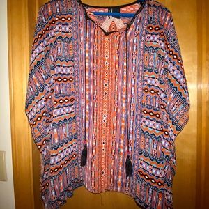 New Directions Aztec print top